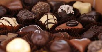 Foto af færdig produceret chokolade stykker