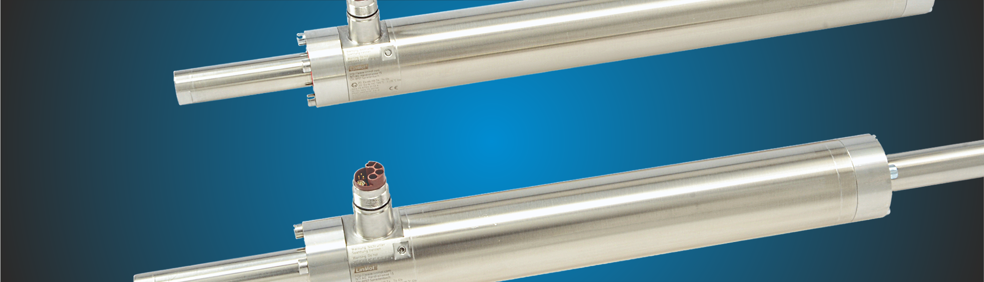 Topbillede med næroptagelse af to aktuatorer