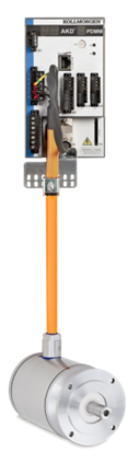 AKD PDMM controller tilsluttet motor med et-kabel-teknik
