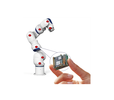 Illustration viser Elmodrev til montering i robot arm