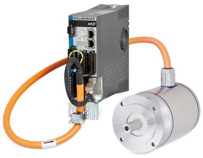 Foto med et-kabel løsning fra drev til IP69K-motor